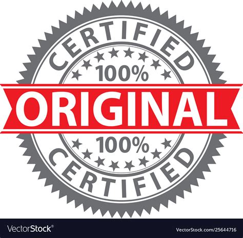 Original Stamp 100 Certified Original Badge Vector Image