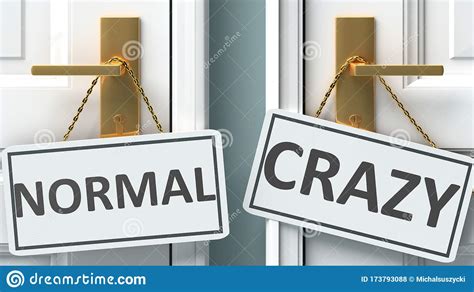 Normal Or Crazy As A Choice In Life Pictured As Words Normal Crazy