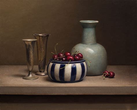 Jos Van Riswick Dutch Contemporary Artist Still Life With Cherries