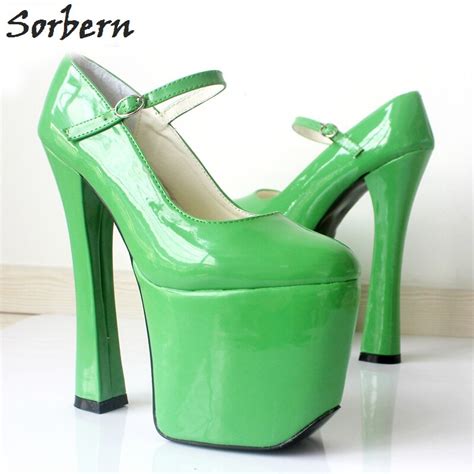 Sorbern Women Sandals Plus Size 36 46 Buckle Strap Spike Heels Peep Toe