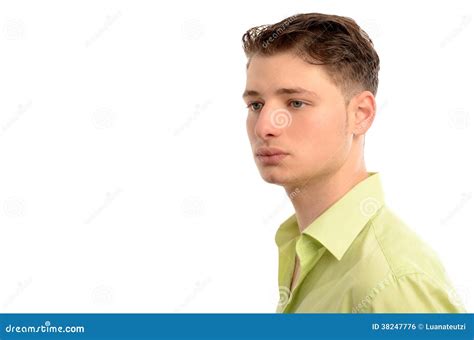 Close Up On Man Profile Looking Far Away Stock Photo Image Of