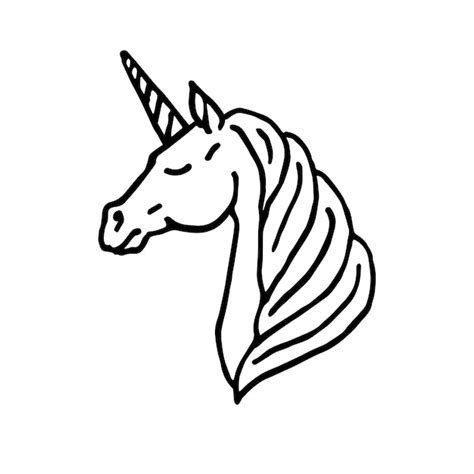 Premium Vector Hand Drawn Unicorn Head
