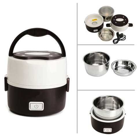 Becornce Portable Mini Electric Rice Cooker Stainless Steel 2 Layers