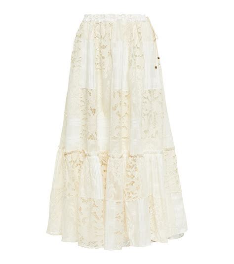 Zimmermann Andie Cotton Blend Midi Skirt Zimmermann