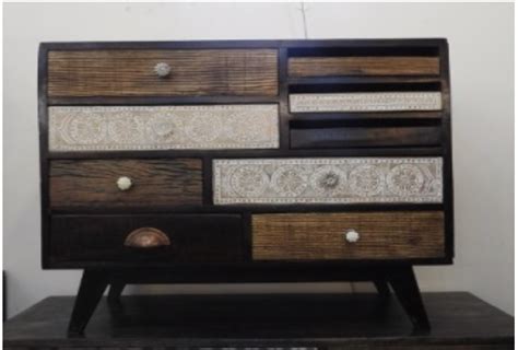 Clearance Sale Hand Made Retro Brown Cabinet Indian Design Siam Sawadee