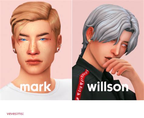 Mark And Willson Hair By Vevesims Sims 4 Hair Male Sims
