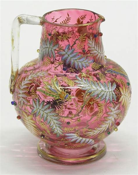Moser Cranberry Glass Pitcher Dec 04 2005 Clars Auction Gallery In Ca Moser Glass Glass