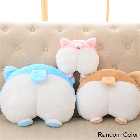 Kawaii Sexy Corgi Butt Shape Stuffed Plush Hand Warm Pillow Plush Corgi Hip Sofa Cushion