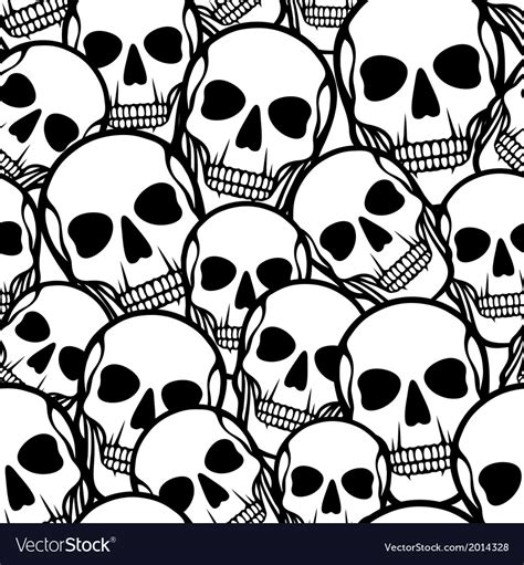 Seamless Pattern With Skulls Royalty Free Vector Image