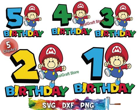 Super Mario Birthday Svg Mario Birthday Svg Mario Svg For Etsy