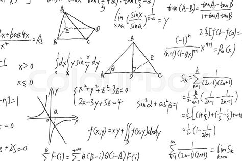 Closeup Shot Of Complex Math Formulas On Whiteboard Stock Photo