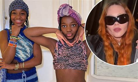 Madonnas 10 Year Old Twin Daughters Estere Stella Model The Cute Crochet Fits They Created