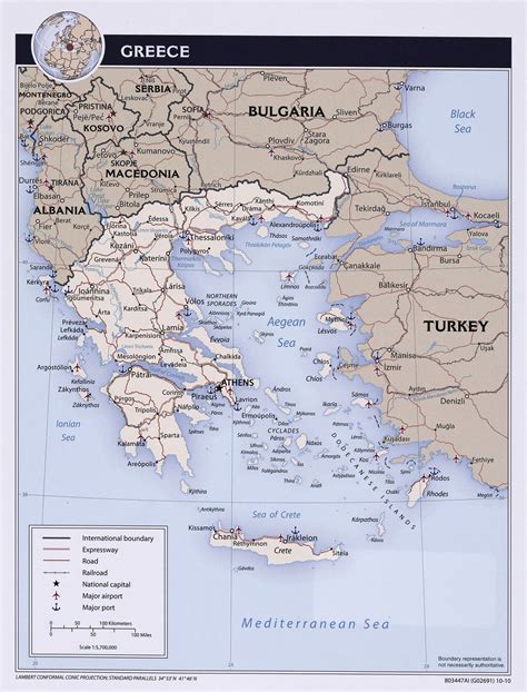 Mapy Grecji Szczegółowa mapa Grecji w języku angielskim Mapa