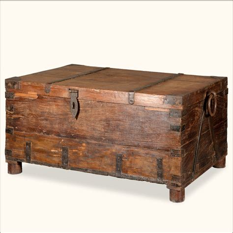 Rustic Reclaimed Wood Pirates Storage Gothic Standing Coffee Table