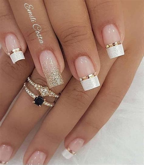 French Nails Glitter French Manicure French Manicure Designs Bridal