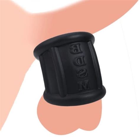 Male Black Silicone Ball Stretcher Scrotum Ring Time Delay Penis