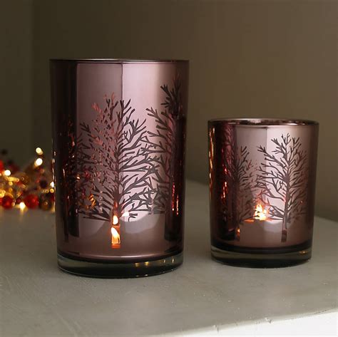 Rose Gold Woodland Tealight Holder By Red Lilly