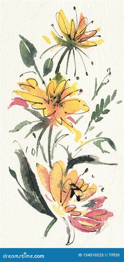 Abstract Yellow Flowers Stock Illustration Illustration Of Beautiful
