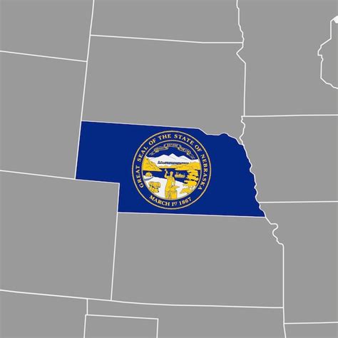 Premium Vector Nebraska State Map With Flag Vector Illustration