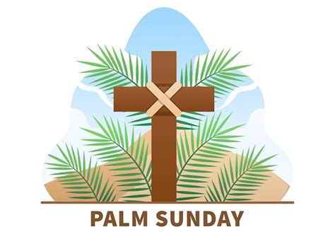 Premium Vector Christian Palm Sunday Religious Holiday With Palm