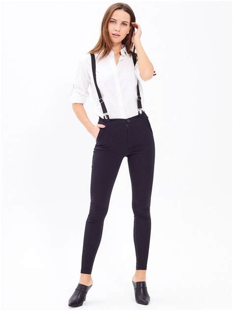 Black Pants With Suspenders In 2020 Suspenders For Women Suspender