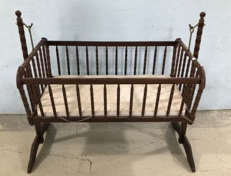 The crib has four (4) adjustable mattresses position. 0710 Vintage Jenny Lind Swinging Cradle - Second July ...