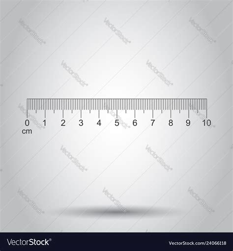 Ruler 10 Centimeter Icon In Flat Style Meter Vector Image