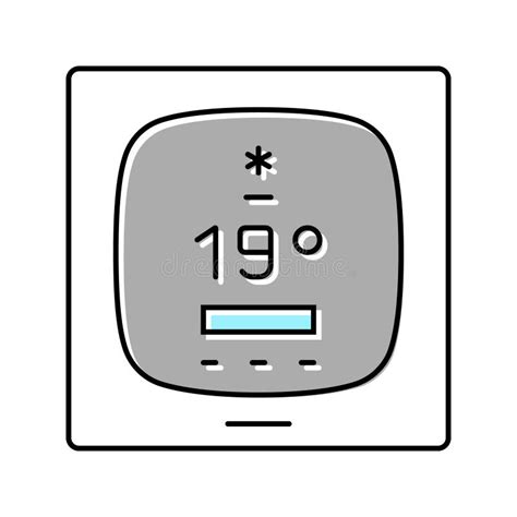 Smart Thermostat Color Icon Vector Illustration Stock Illustration