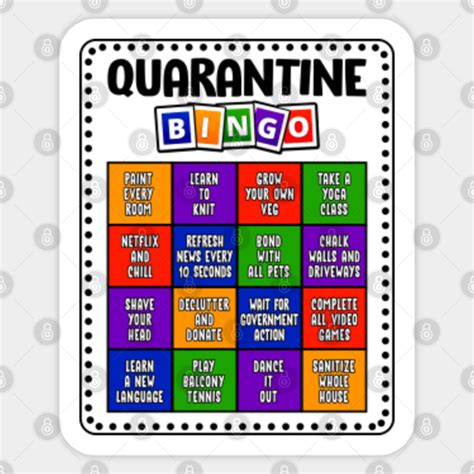 Quarantine Bingo Funny Quarantine Sticker Teepublic