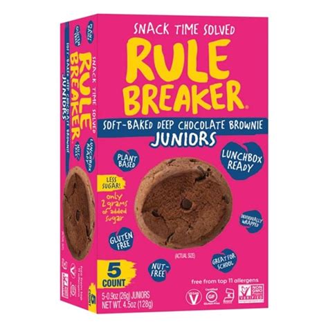 Rule Breaker Cookies Deep Chocolate Brownie 09 Oz Each Pack Of 5