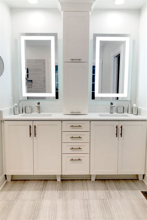 Roma 40 inch wide bathroom vanity cabinet set black high gloss. Front-Lighted LED Bathroom Vanity Mirror: 24" x 40 ...