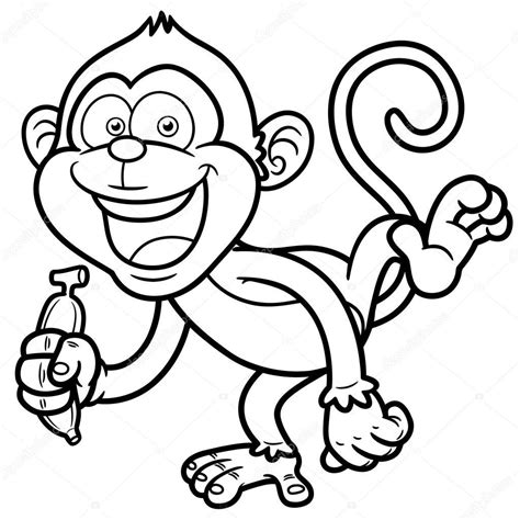 The banana splits cartoon (transparent). Cartoon monkey with banana - Coloring book — Stock Vector ...