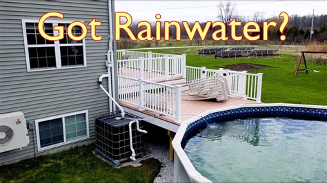 Filling Swimming Pool With Rainwater Off Grid Youtube