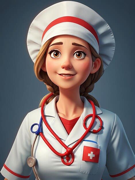 Premium AI Image 3D Nurse Cartoon Character