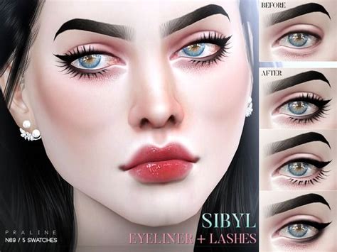Pralinesims Sibyl Eyeliner Lashes N69 Makeup Cc Sims 4 Cc Makeup