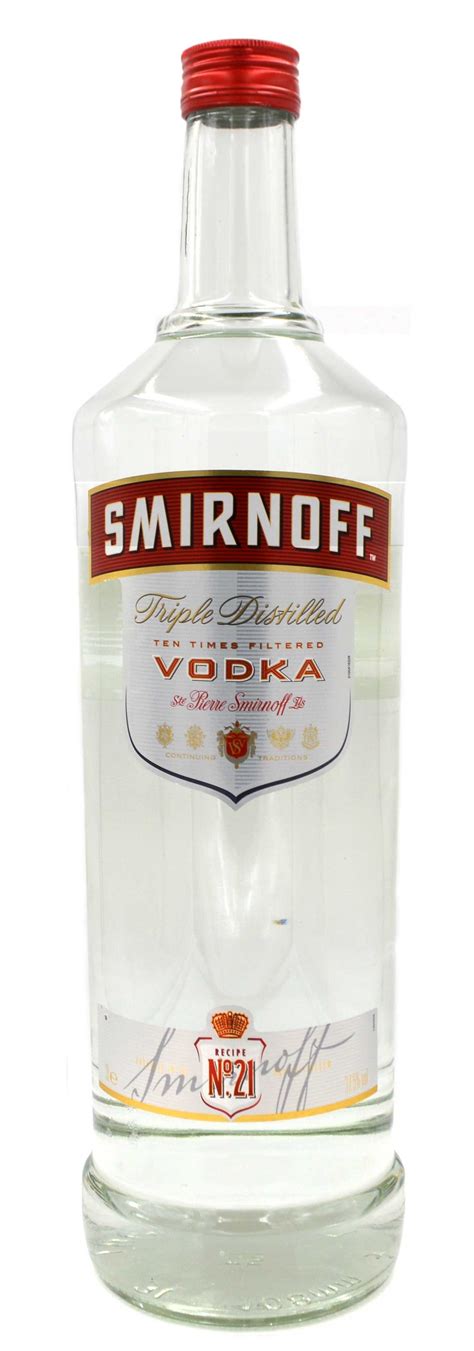 Smirnoff Vodka Red Label Liter Grossflasche Fach Destillierter Wodka