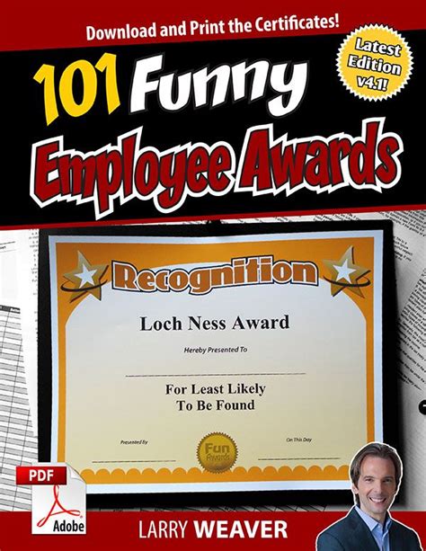 Funny Employee Awards 101 Funny Awards For Employees Work Staff In