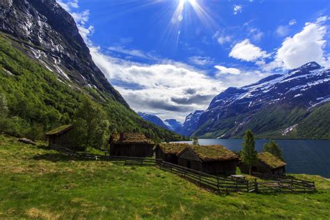 Fondos De Pantalla Noruega Fotografía De Paisaje Montañas Lago Cielo
