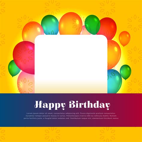 Happy Birthday Card Design With Text Space Download Free Vector Art