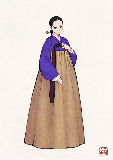Korean Traditional Hanbok Png Transparent Couple Wearing Beautiful