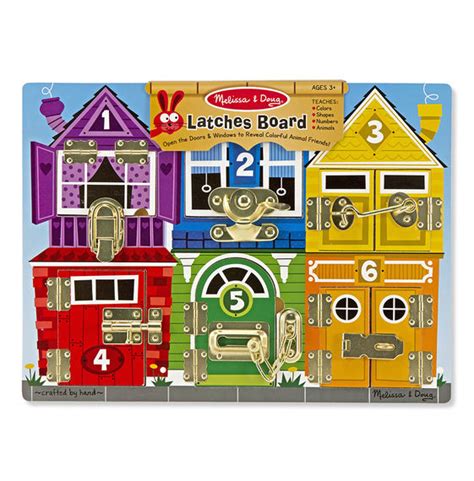 Melissa And Doug Wooden Latches Board Wild Woodland Toys