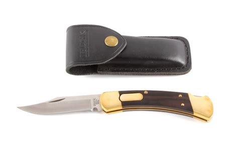 Sold Price Buck 110 Custom Switchblade Knife W Scabbard April 6