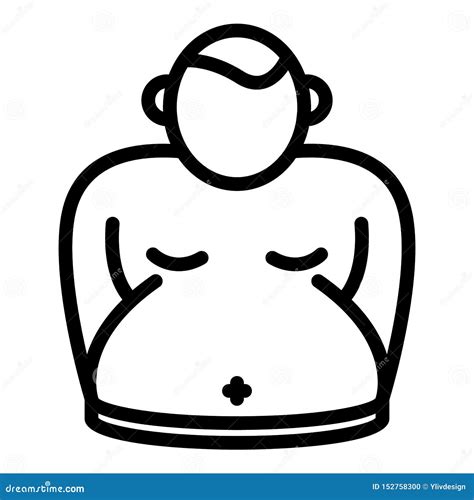 Young Man Overweight Icon Outline Style Stock Vector Illustration Of
