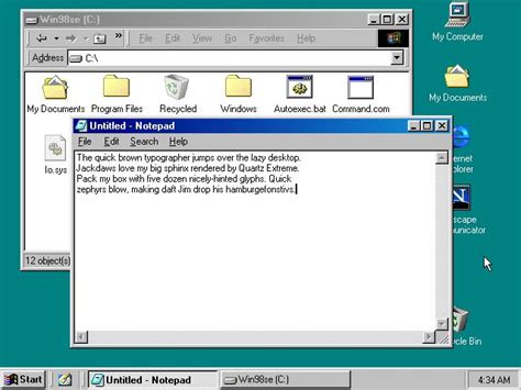 Windows 98 Notepad Notepad Windows Windows 95 Windows 98