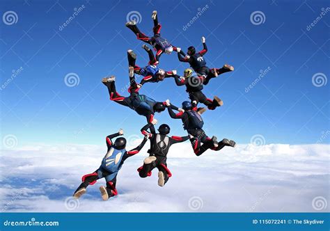 Skydive Team Work 8 Way Editorial Photo Image Of Dive 115072241