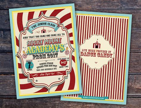 Circus Party Prom Invitation Carnival Invitation Prom Etsy Uk