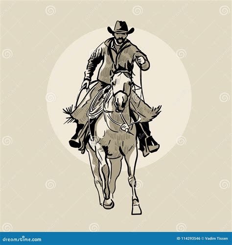 Cowboy Sketch Vector Illustration 35050288