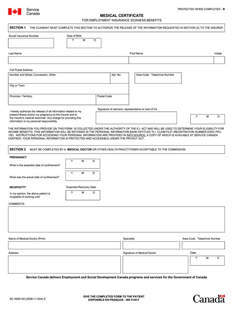 2006 Form Canada Sc Ins5140 Fill Online Printable Fillable Blank