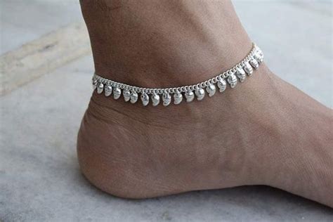 Silver Anklet Anklet Foot Chain Indian Anklet Ankle By Avicraft Visit