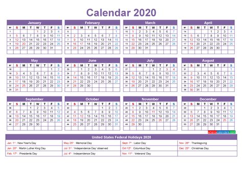 Free Printable Editable Calendar 2020 Template Noep20y4